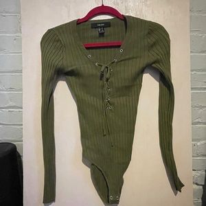 Forever21 olive green bodysuit